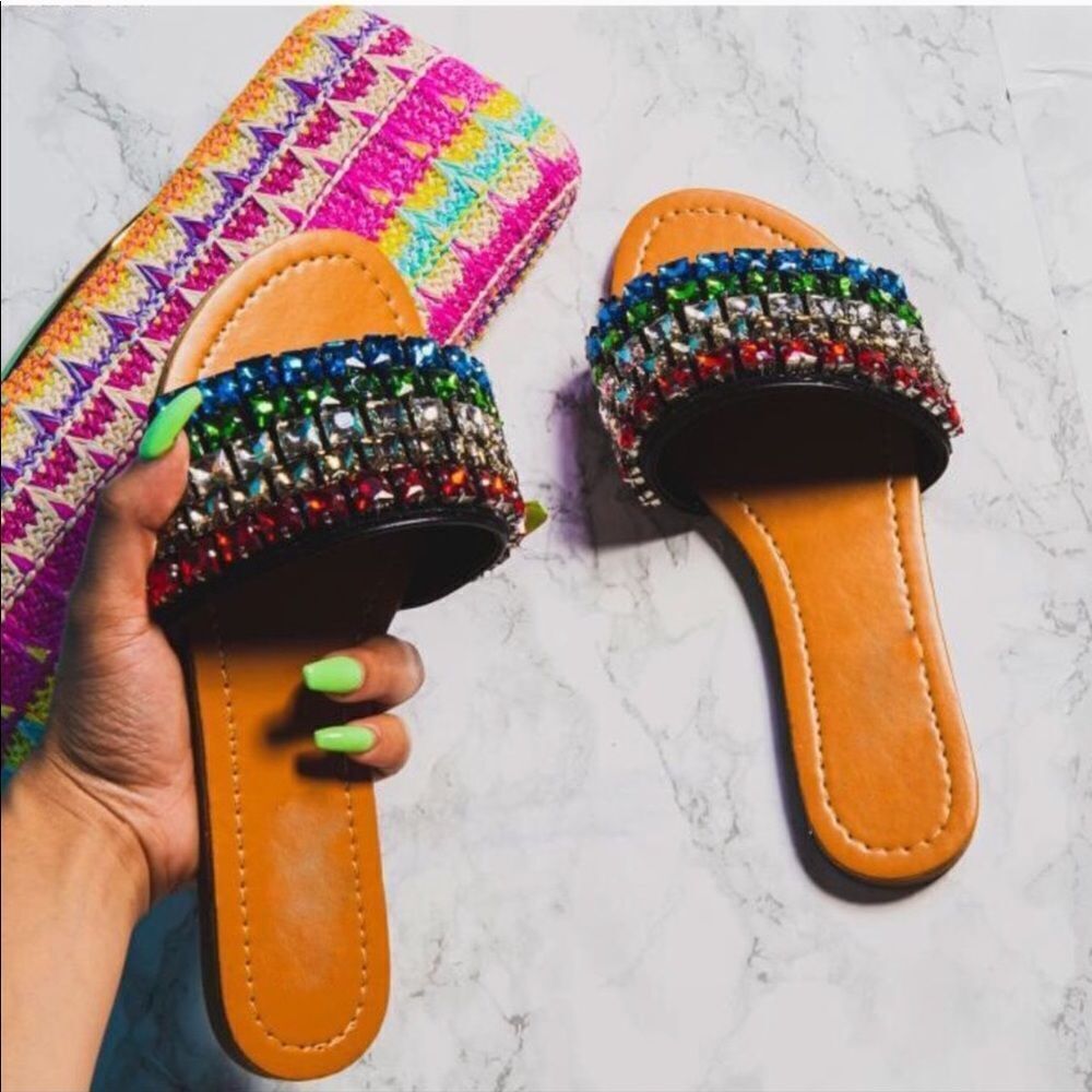 SM inspired rainbow multi sandal